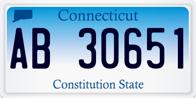 CT license plate AB30651
