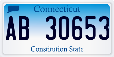 CT license plate AB30653