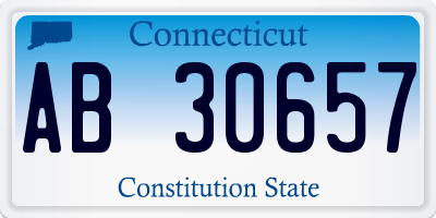 CT license plate AB30657