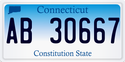 CT license plate AB30667