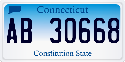 CT license plate AB30668