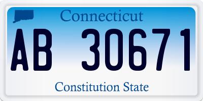 CT license plate AB30671