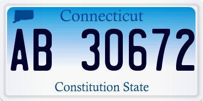 CT license plate AB30672