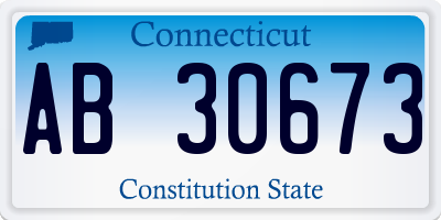CT license plate AB30673