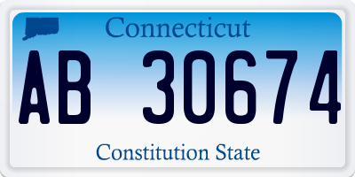 CT license plate AB30674