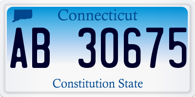 CT license plate AB30675
