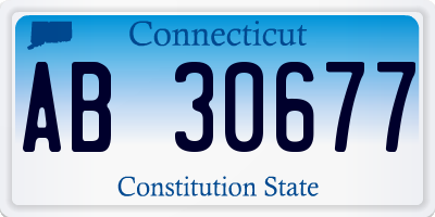 CT license plate AB30677