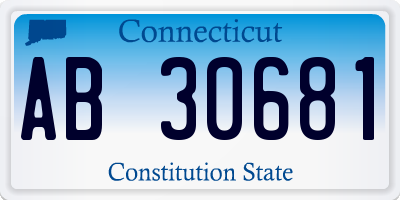 CT license plate AB30681