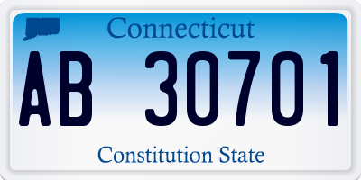 CT license plate AB30701