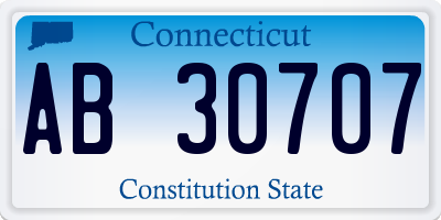 CT license plate AB30707