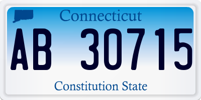 CT license plate AB30715