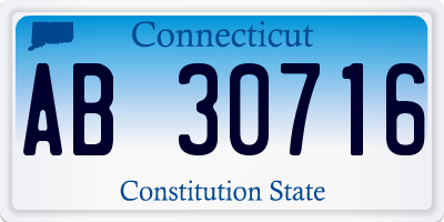 CT license plate AB30716