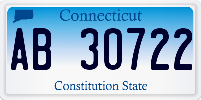 CT license plate AB30722