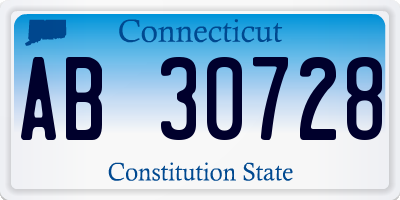 CT license plate AB30728