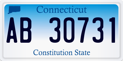 CT license plate AB30731