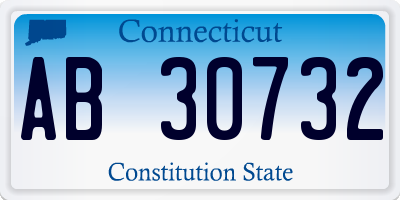 CT license plate AB30732