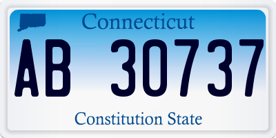 CT license plate AB30737