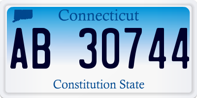 CT license plate AB30744