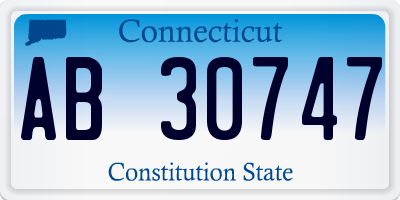 CT license plate AB30747