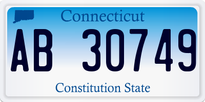 CT license plate AB30749