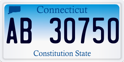CT license plate AB30750