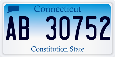 CT license plate AB30752