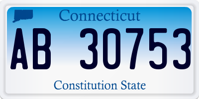 CT license plate AB30753