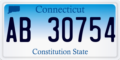 CT license plate AB30754