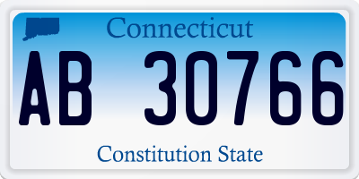 CT license plate AB30766