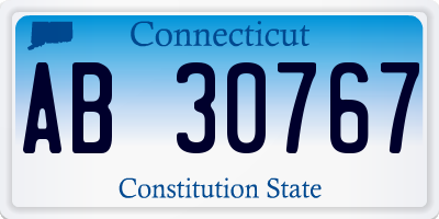 CT license plate AB30767