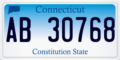 CT license plate AB30768