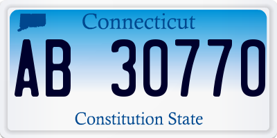 CT license plate AB30770