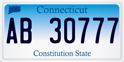 CT license plate AB30777