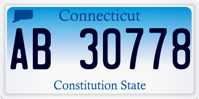 CT license plate AB30778