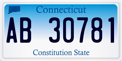 CT license plate AB30781