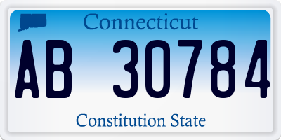 CT license plate AB30784