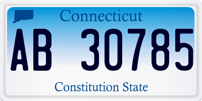 CT license plate AB30785
