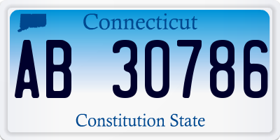 CT license plate AB30786