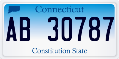 CT license plate AB30787