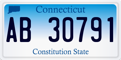 CT license plate AB30791