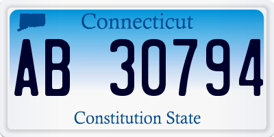 CT license plate AB30794
