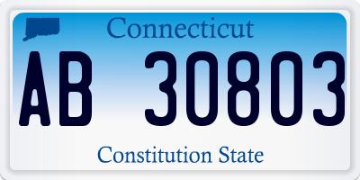 CT license plate AB30803