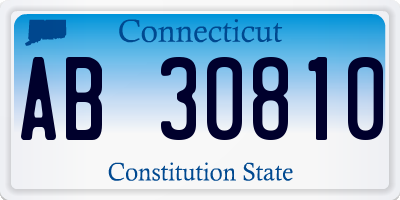 CT license plate AB30810