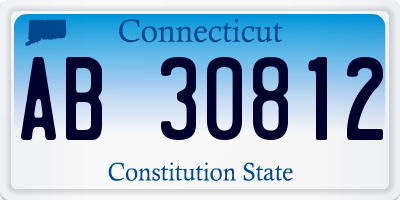CT license plate AB30812
