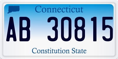 CT license plate AB30815