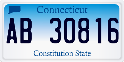CT license plate AB30816