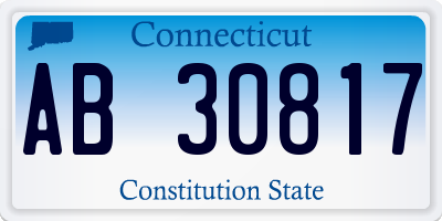 CT license plate AB30817