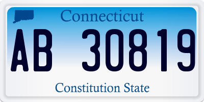 CT license plate AB30819