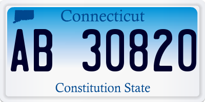 CT license plate AB30820