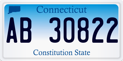 CT license plate AB30822